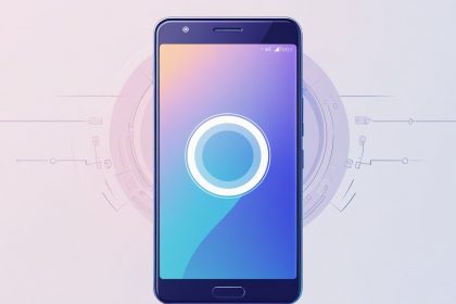 An Android smartphone showing a spinning loading icon on its screen, symbolizing being stuck in a boot loop.