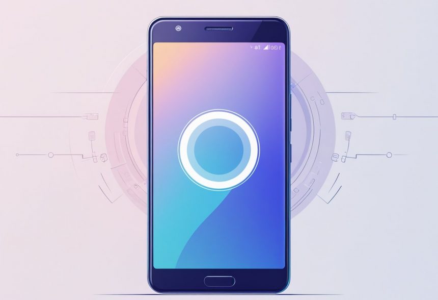 An Android smartphone showing a spinning loading icon on its screen, symbolizing being stuck in a boot loop.